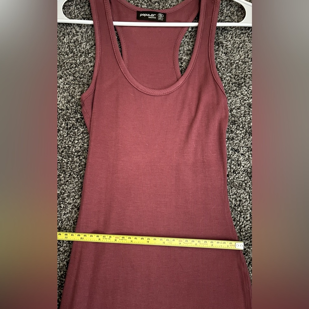 Mauve Racerback Ribbed Mini Dress S - Picture 9 of 9